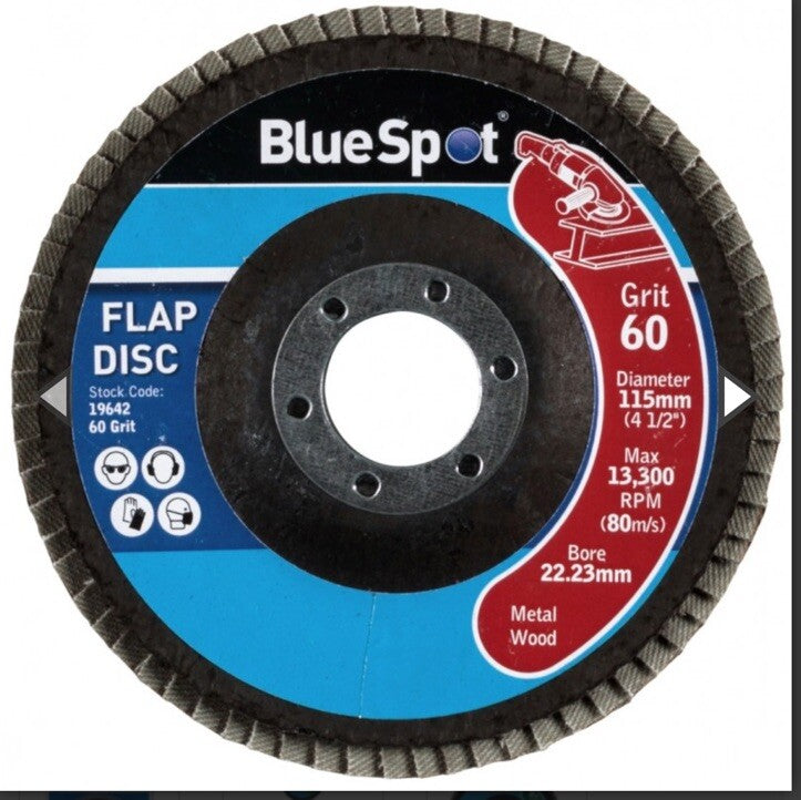 BlueSpot Tools  Sanding Flap Disc Set 3 Piece 115mm (4.1/2in) bsp19642