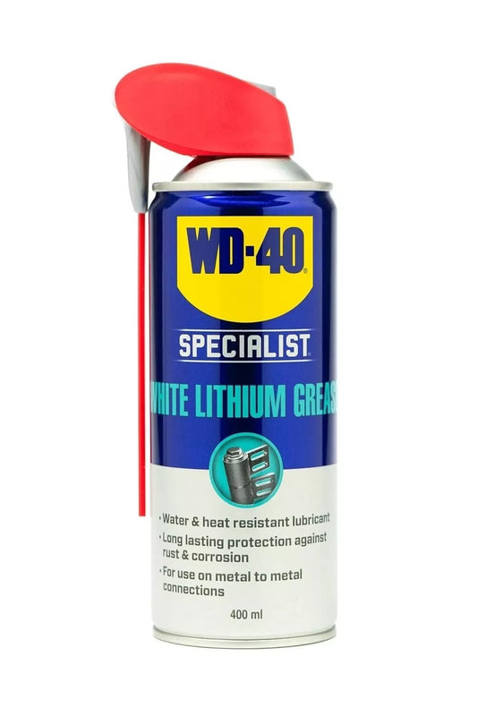 WD-40 Specialist White Lithium Grease Spray 400ml All-Weather Protection UK