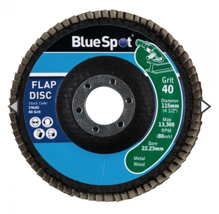 BlueSpot Tools  Sanding Flap Disc Set 3 Piece 115mm (4.1/2in) bsp19642
