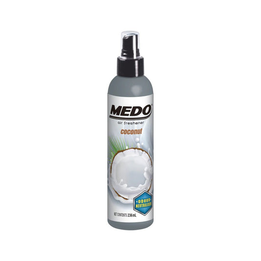 Medo Pump Spray Car Air Freshener, Coconut, Neutralises Unpleasant Odours, 236ml