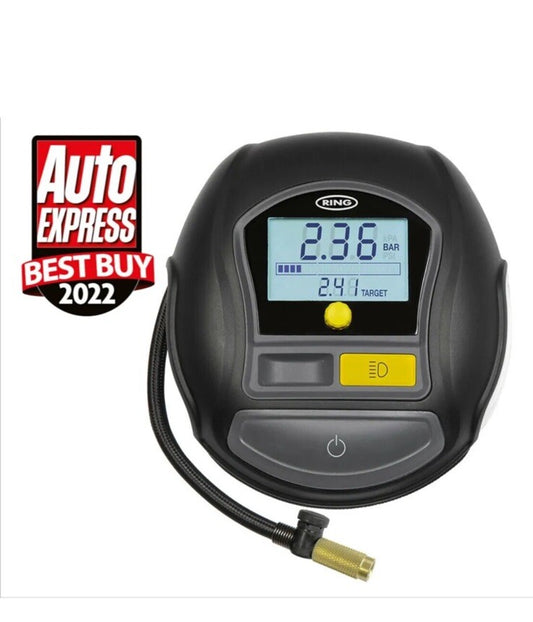 Ring 12v Rapid Digital Tyre Inflator Air Compressor Inflate in 2 min RTC1000