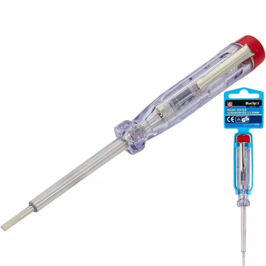 3mm x 55mm Electrical Mains Voltage Tester Electricians Screwdriver 13546