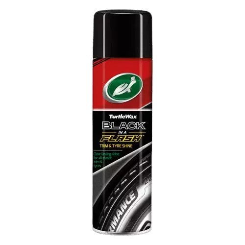 Turtle Wax Black in a Flash Trim & Tyre Wax 500ml, Tyre Shine, Back to Black