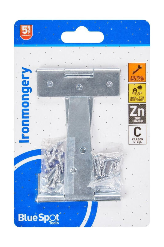 Blue Spot Tools Ironmongery 102mm Zinc Plated Tee Hinge bsp78033