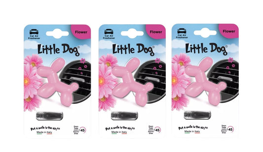 3x Little Joe - Little Dog Car Vent Air Freshener Flower