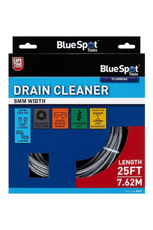25ft Drain Waste Pipe Sink Cleaner Unblocker Spring Rod Toilet Plug 30145