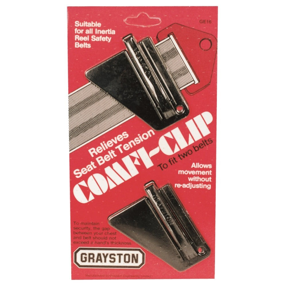 Seat Belt Clip - Pack of 2 - Relieves Seat Belt Tension - Grayston GE16
