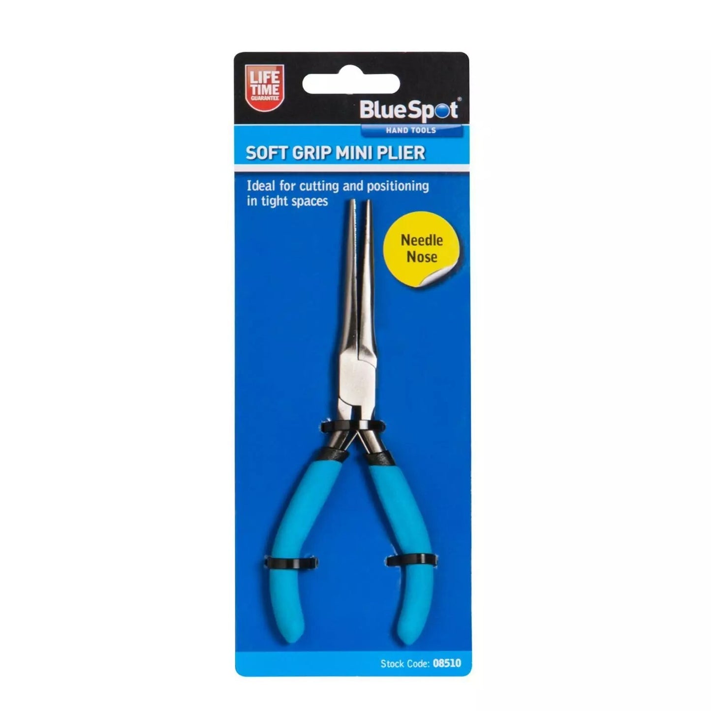 Bluespot Mini Extra Long 150mm Needle Nose Pliers With Soft Grip Handle