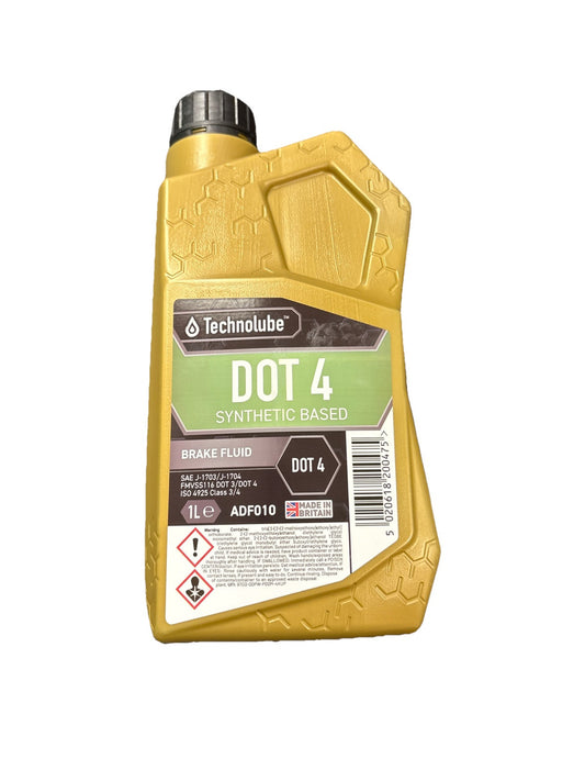 Technolube Dot 4  Synthetic Brake Fluid Ideal for ABS Systems 1L ADF010