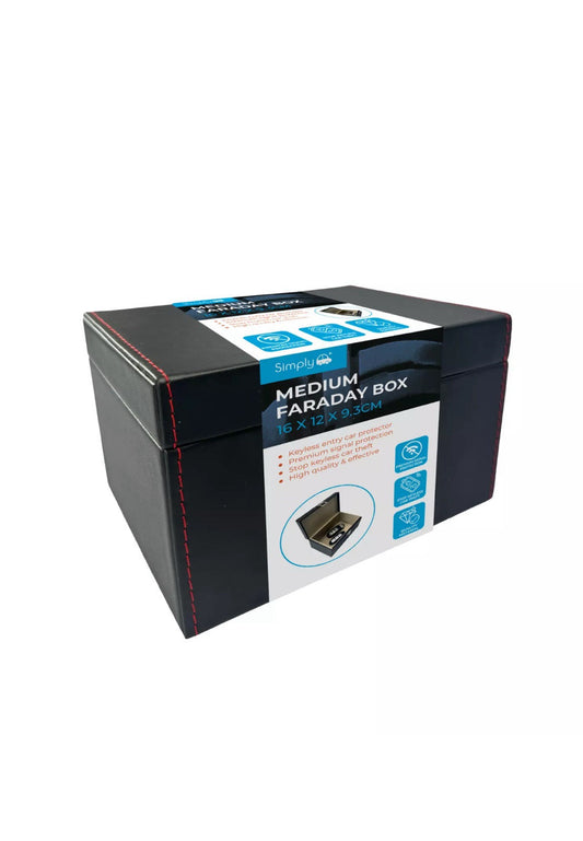 Simply large Faraday Box Signal Blocker Anti-Theft PU Leather 22x13x11cm