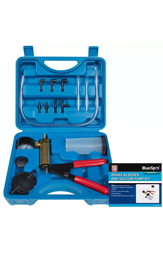 BlueSpot Hand Held Bleed Vacuum Pump Brake Bleeder Tester Kit Set Bleeding
