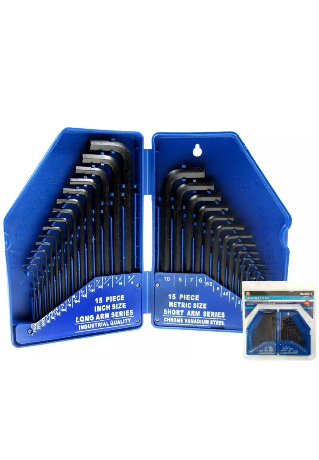 Metric & Imperial Hex Allen Key Long Set Kit Allan Alan Alen 30 Pce 15320 L