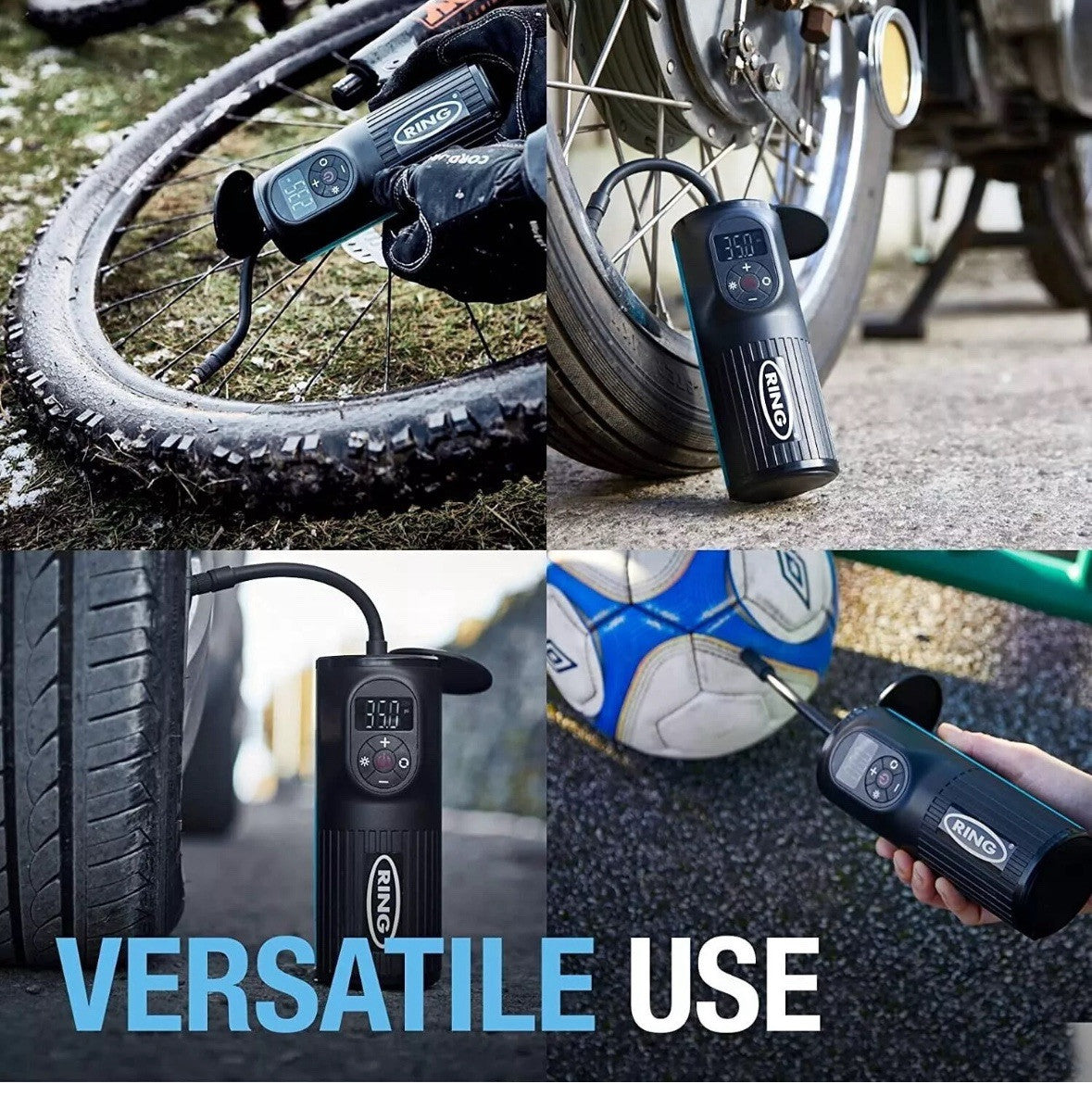 Ring Automotive RTC2000 digital rechargeable cordless tyre inflator air compress
