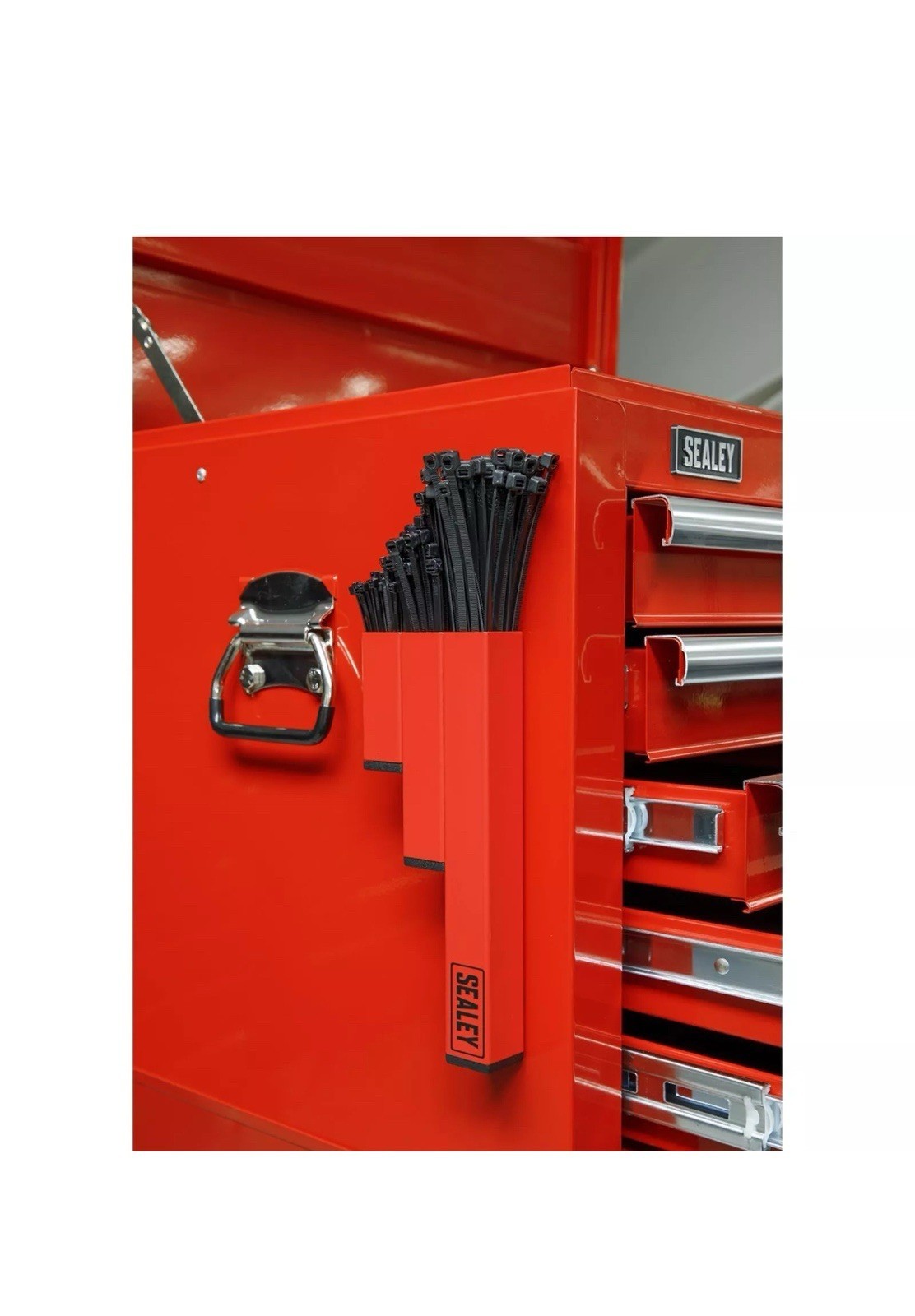 Sealey Magnetic Cable Tie Holder Black, Cable Ties Included, Green