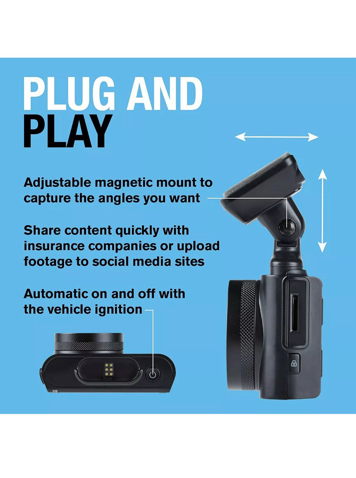 Ring RDC1000 720p G Sensor Windscreen Dash Cam Camera Video Journey Recorder
