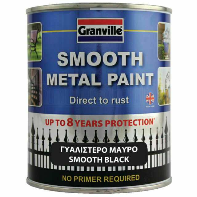 GRANVILLE SMOOTH METAL PAINT - BLACK 750ML 4141