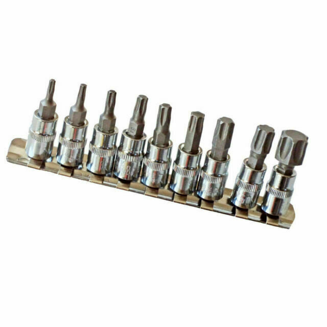 BlueSpot 9 PCE 1/4" Torx Bit Socket Set (t10-t60) - 14 Star Blue Spot 01521