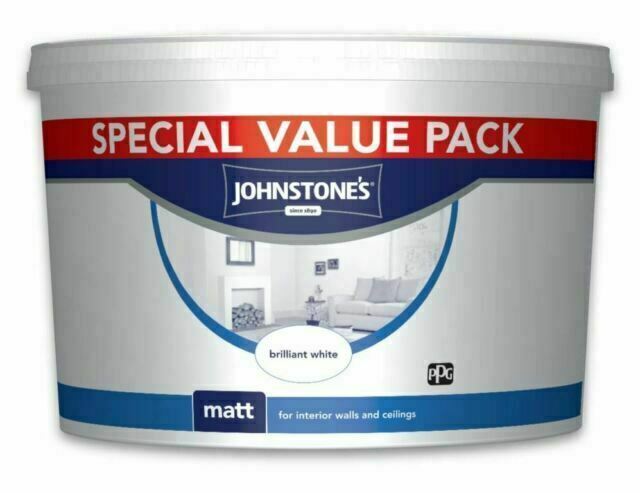Johnstone's Wall & Ceiling Matt 7.5L Brilliant White Paint- Interior