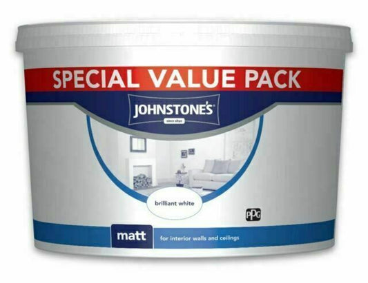 Johnstone's Wall & Ceiling Matt 7.5L Brilliant White Paint- Interior