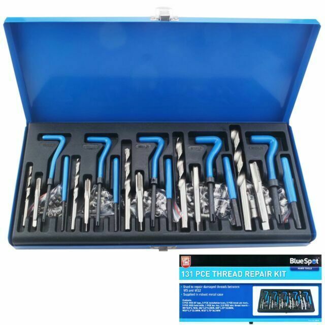 BlueSpot Thread Repair Kit - 131 Pieces, Blue 22310