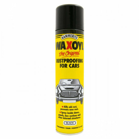 Hammerite (5092855) Waxoyl Black Aerosol 400ml, Rustproofing for Cars