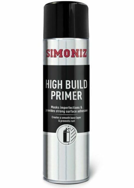 Simoniz High Build Primer Fast Drying Filler Spray Aerosol Paint 500ml Smooth