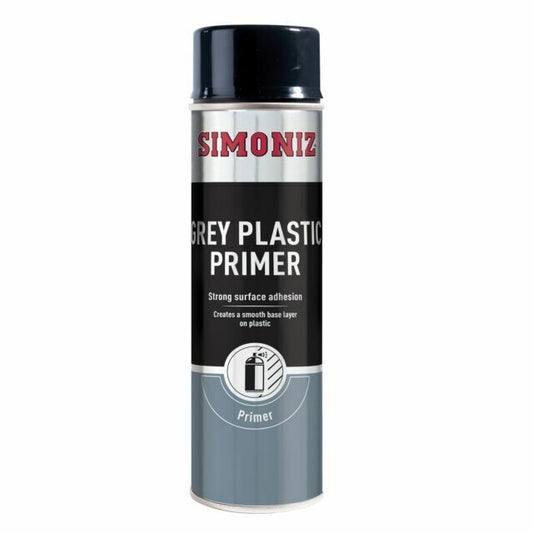 Simoniz Grey Plastic Primer Spray Paint, Car 500 ml (Pack of 1)