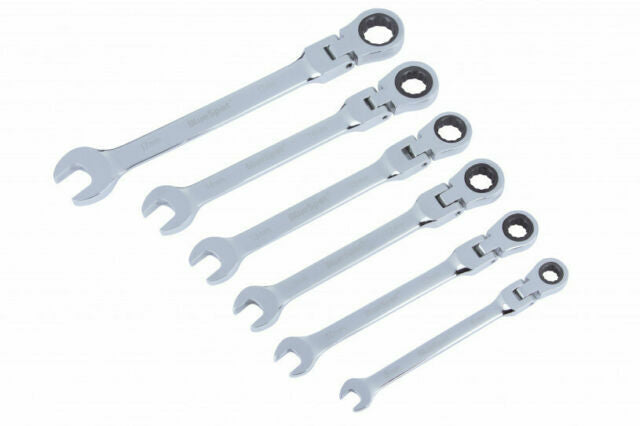 6 Piece Flex Ratchet Spanner Set. Ratcheting Spanners with Flexible Head 04312