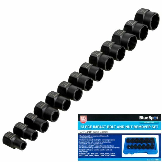 BlueSpot  Impact Bolt and Nut Remover Set 01555