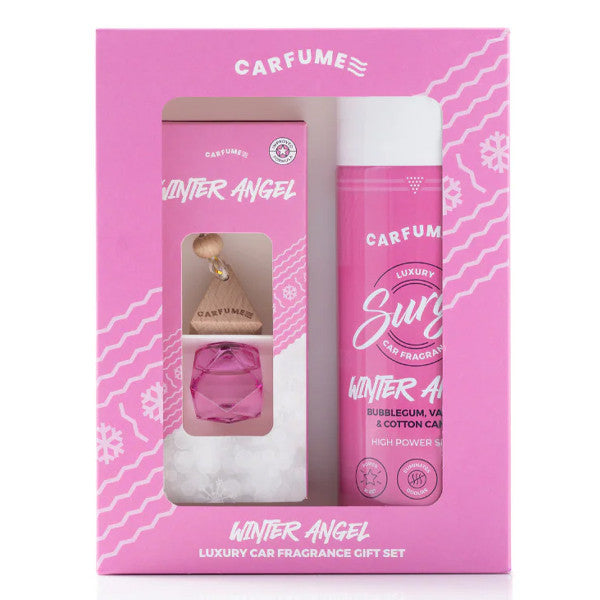 Limited Edition Carfume winter Angel  Gift Set, Car Air Freshener Diffuser & Spray snowbox
