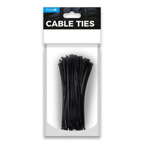 Cable Ties 200mm x 4.8mm Black Pack of 25 (SCT03)