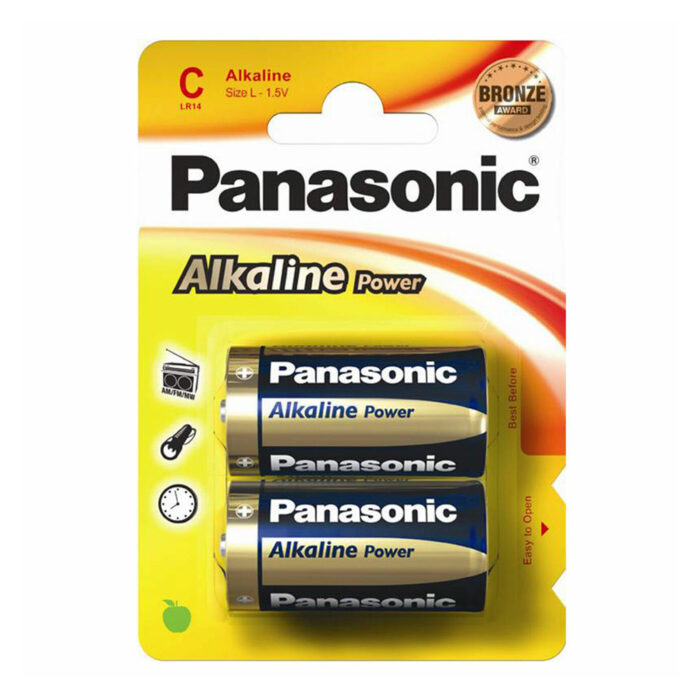 Panasonic Bronze Alkaline Power C Batteries (2 Pack)