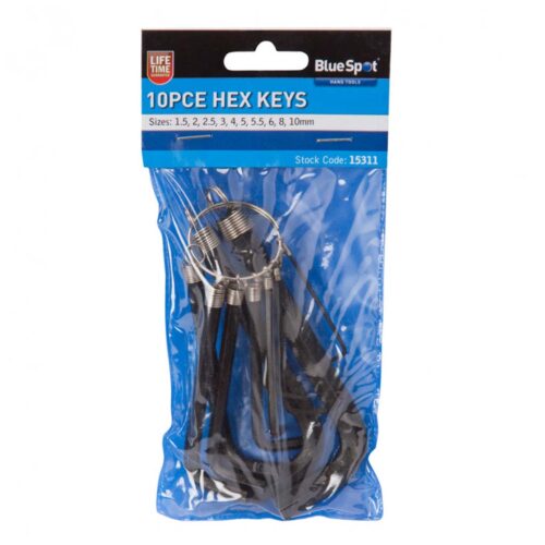 bluespot 10 pce metric hex key set 1.5-10mm BSP15311