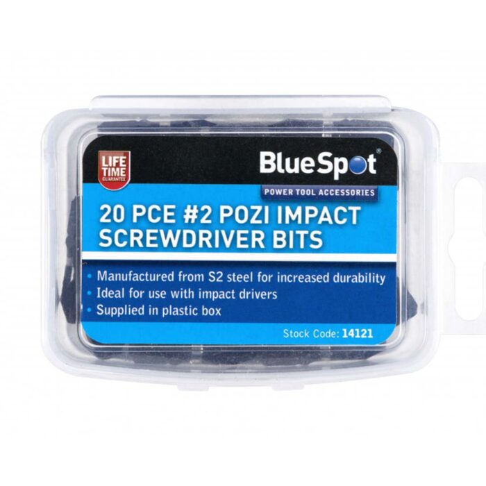 bluespot 20 pce pz2 impact screwdriver bits BSP14121