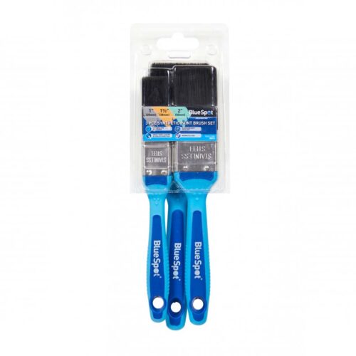 bluespot 3 pce synthetic paint brush set with soft grip handle BSP36011