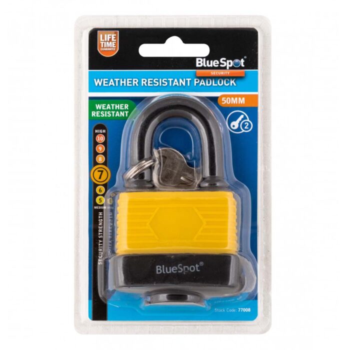 bluespot 50mm weather resistant padlock BSP77008